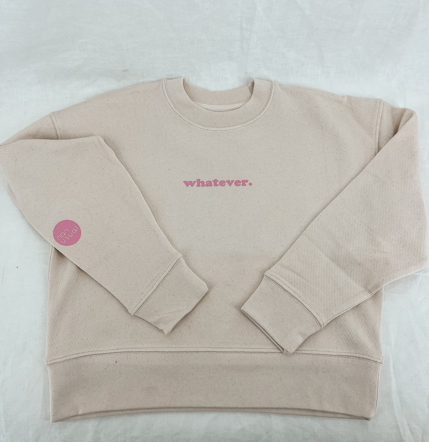 Damen Pullover "whatever." (rosa Print)