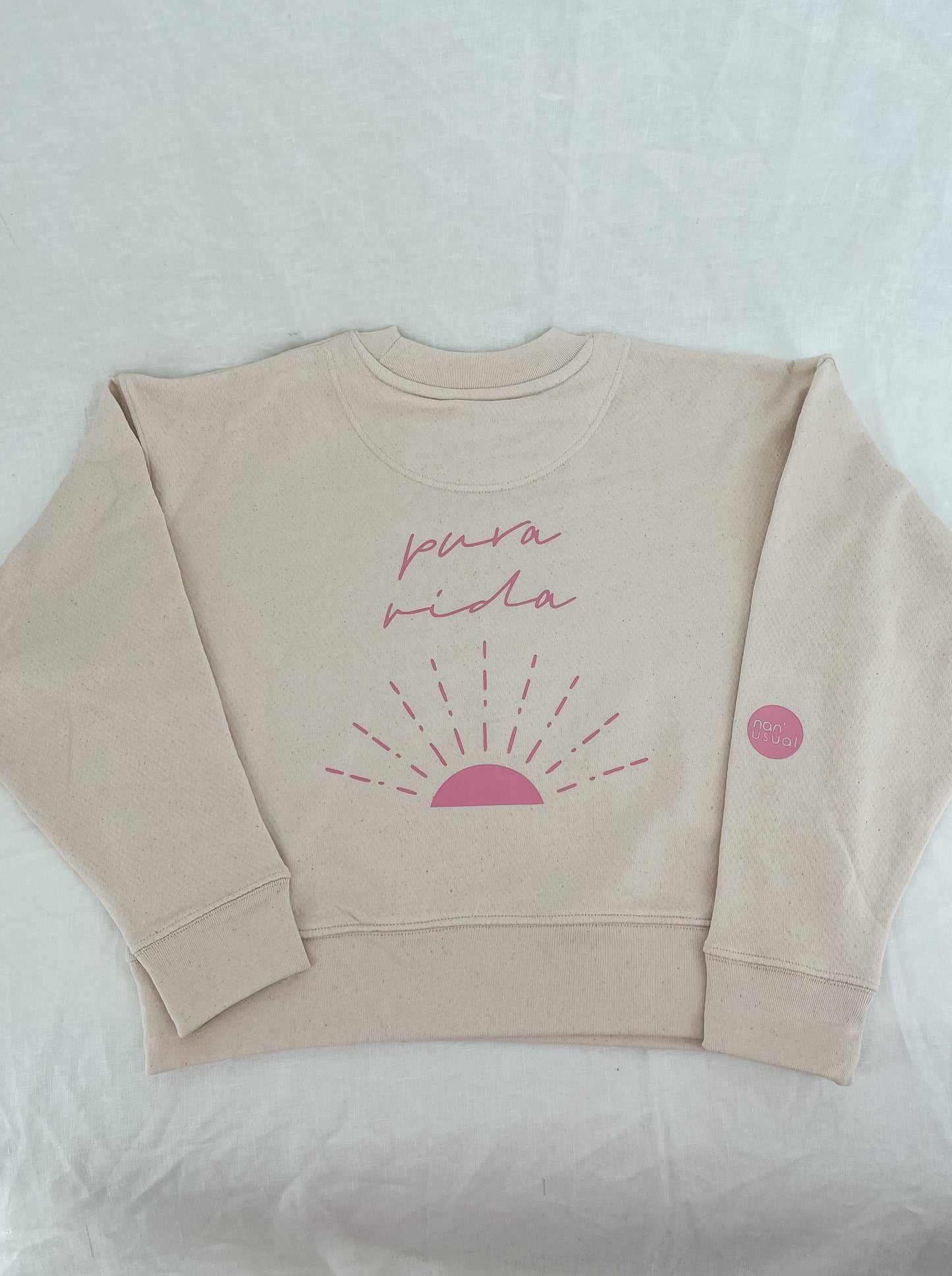 Damen Pullover "pura vida" (beiger Print)