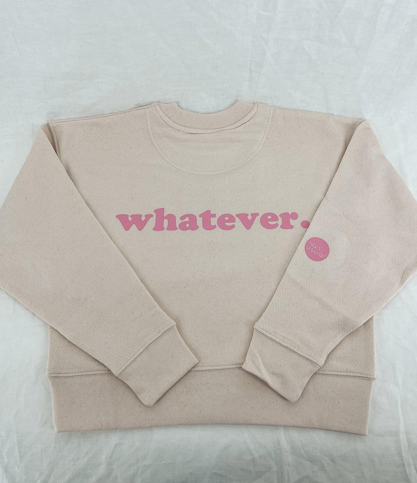 Damen Pullover "whatever." (rosa Print)