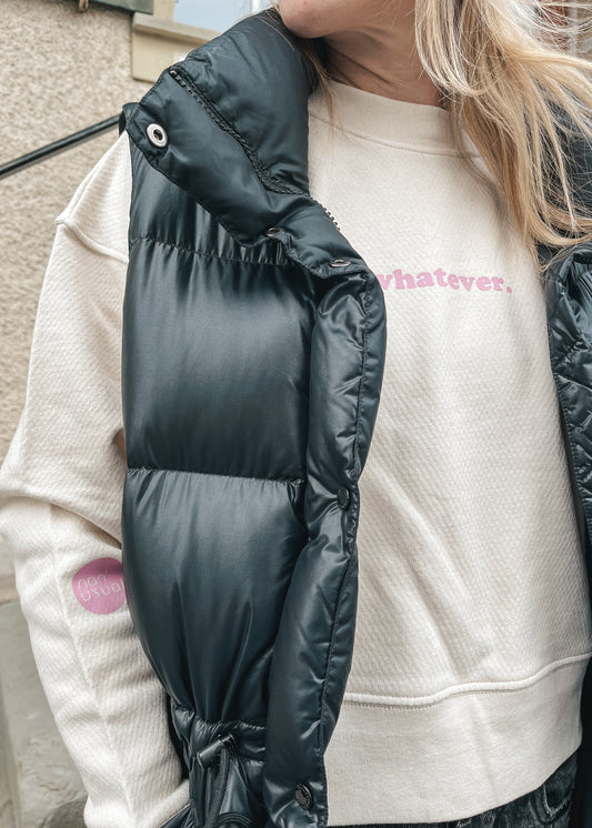 Damen Pullover "whatever." (rosa Print)