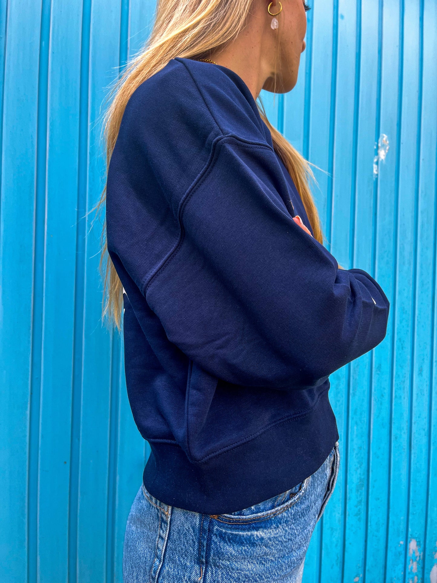 Damen Pullover "don’t kill my vibe" (weisser Print)
