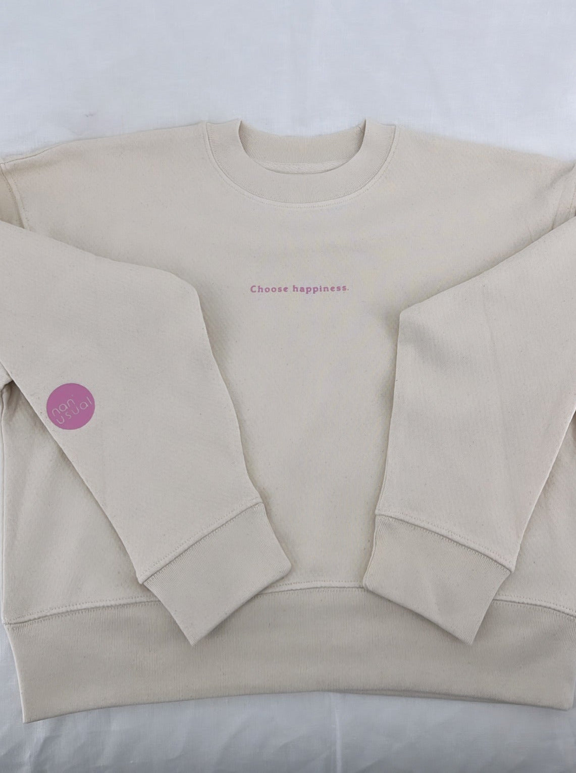 Damen Pullover "choose happiness" (rosa Print)