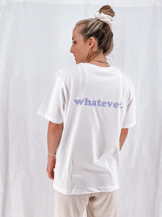 Unisex Relaxed T-Shirt “whatever.” (Print ist Lila)