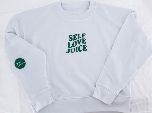 Damen Pullover "self love juice" (grüner Print)