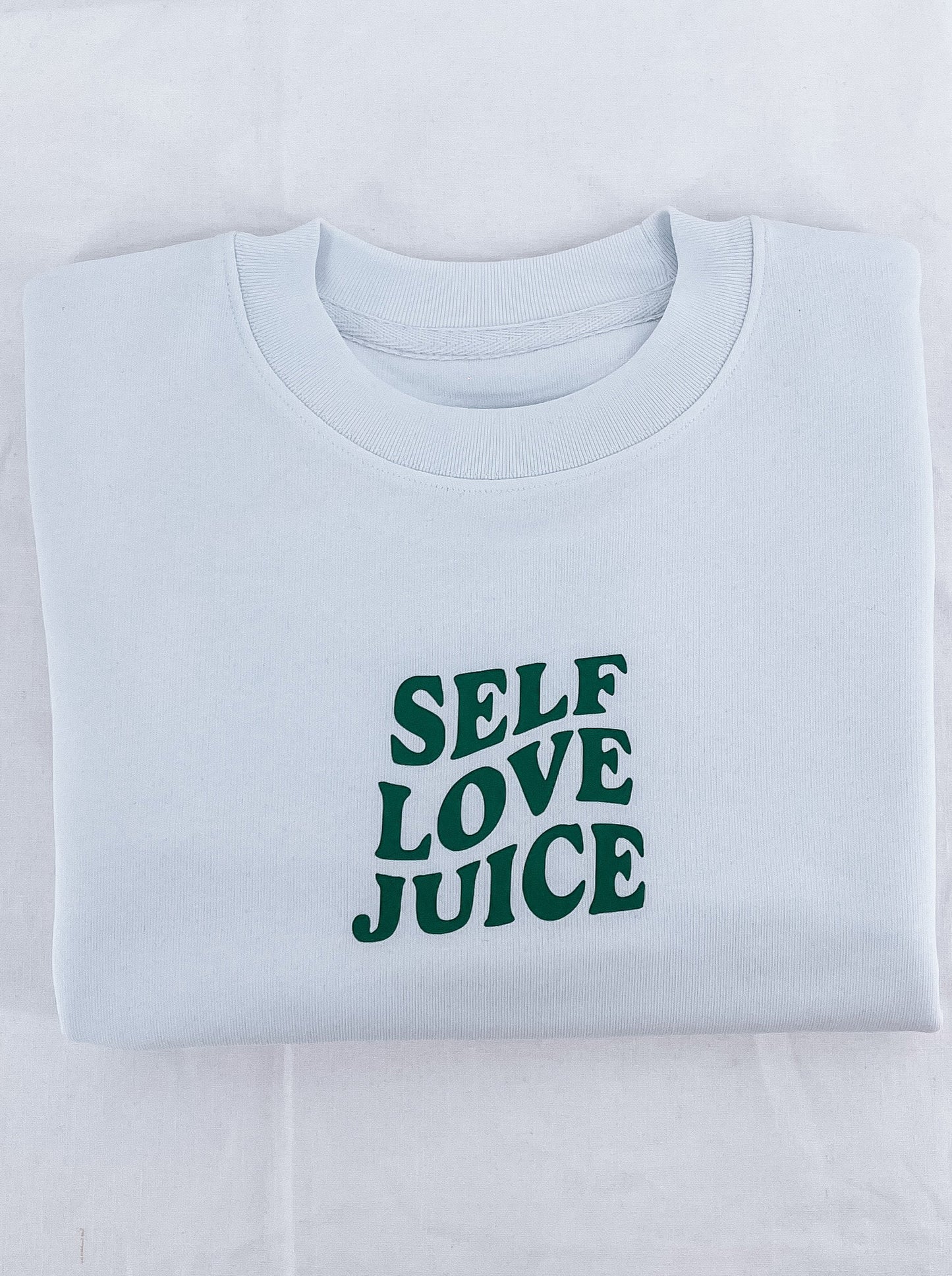 Damen Pullover "self love juice" (grüner Print)