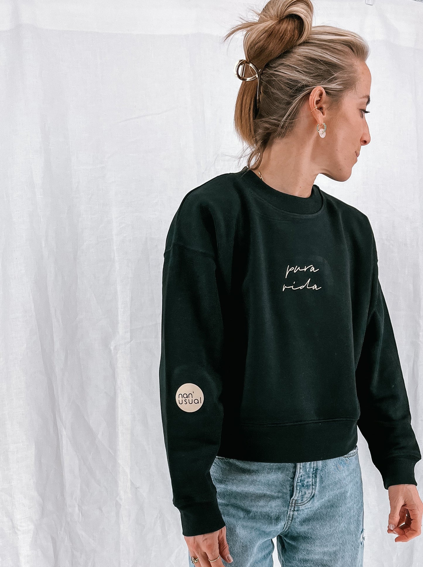 Damen Pullover "pura vida" (beiger Print)