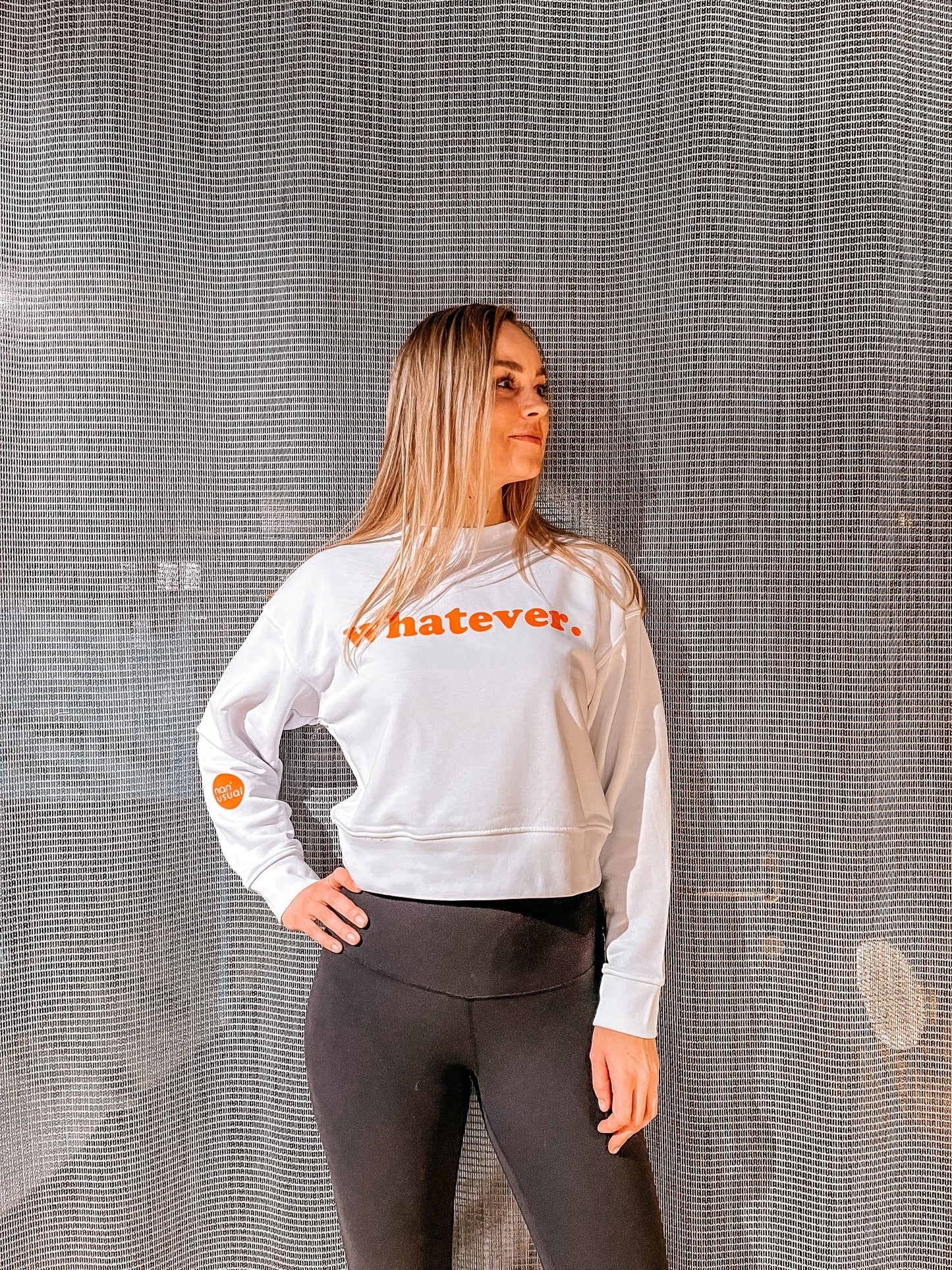 Damen Pullover "whatever" (oranger Print)