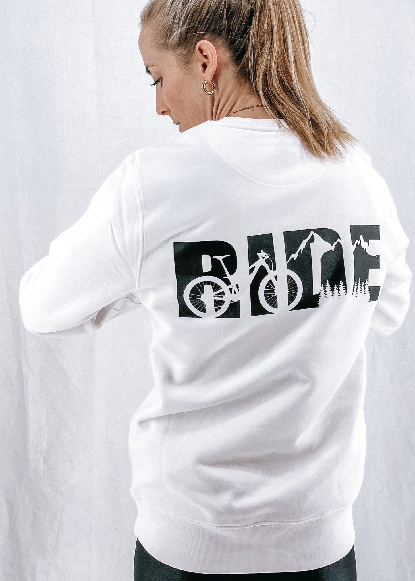 Unisex Pullover "RIDE" (schwarzer Print)