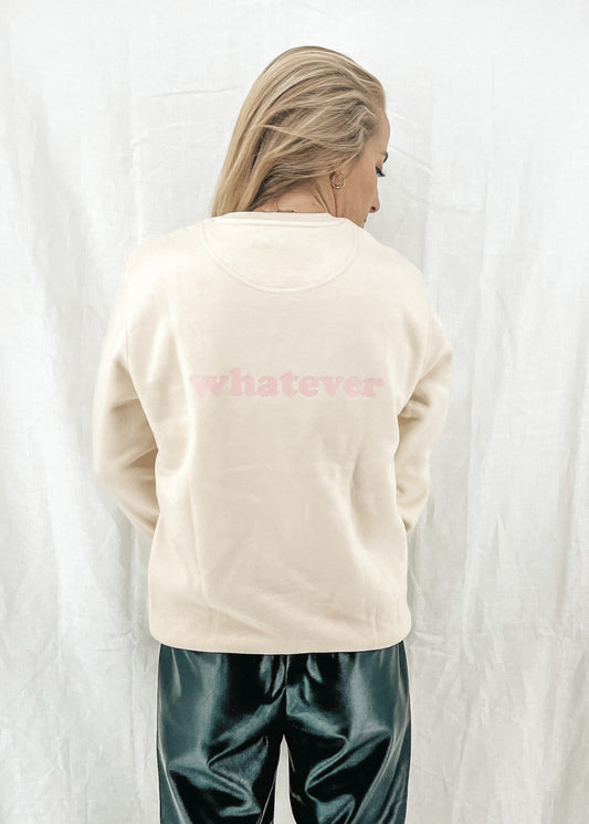 Unisex Pullover "whatever" (rosa Print)