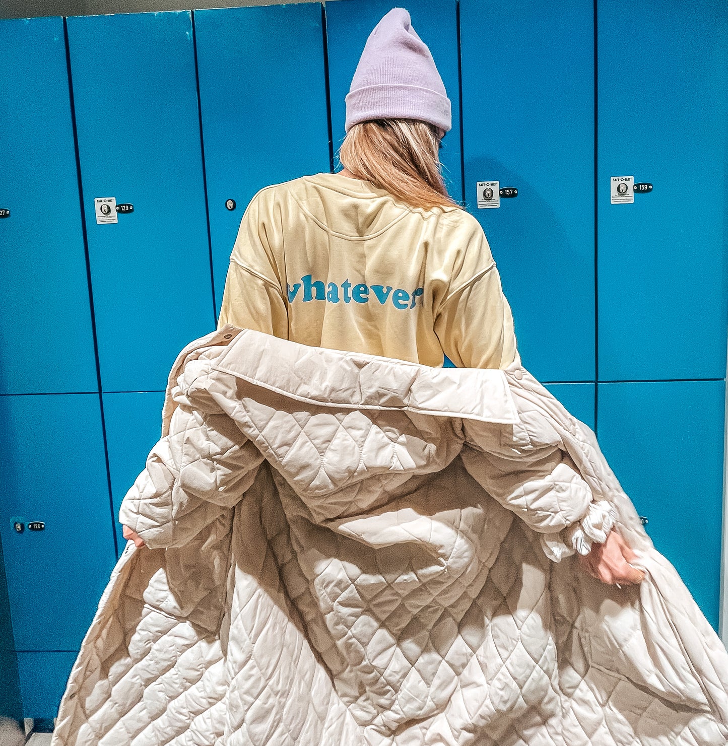 Damen Pullover "whatever." (blue Print)