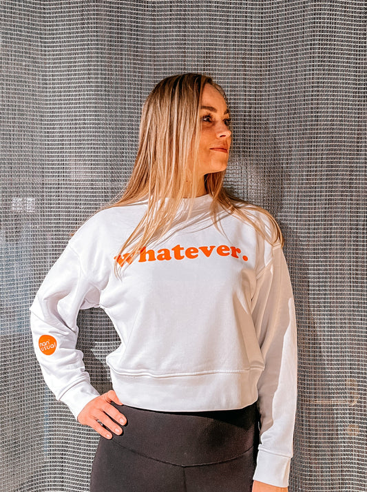 Damen Pullover "whatever" (oranger Print)