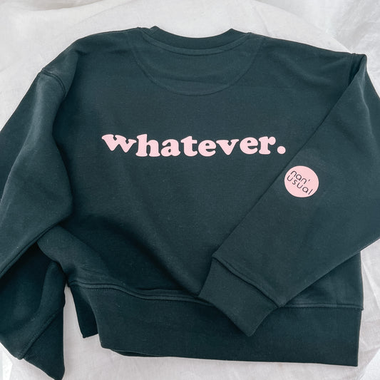 Damen Pullover "whatever." (rosa Print)