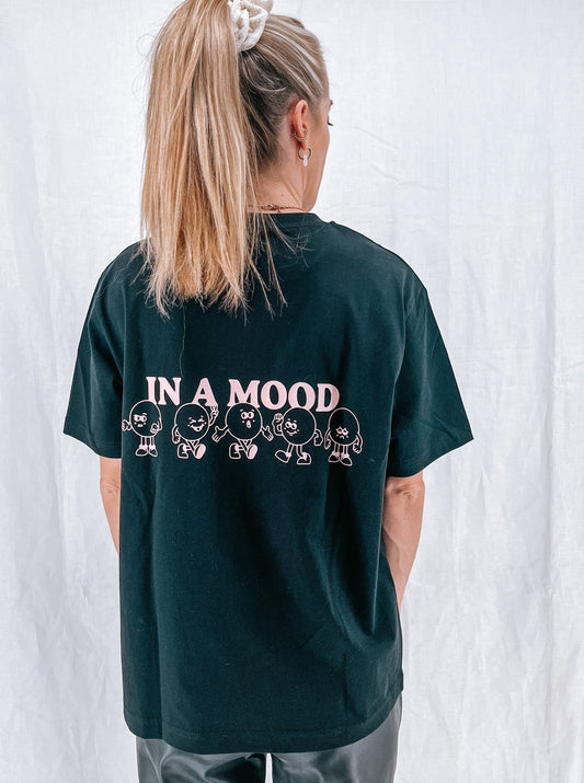 Unisex Relaxed T-Shirt ”IN A MOOD“ (Print ist Rosa)