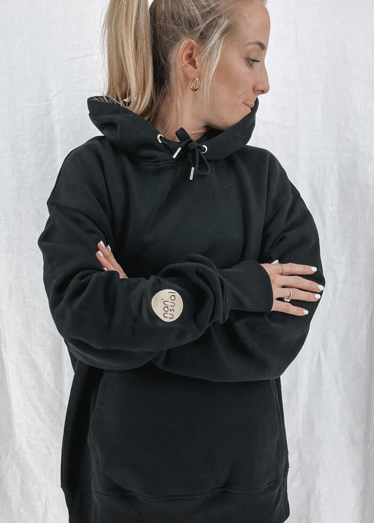 Unisex relaxed Hoodie "I have no Idea" (beiger Print)