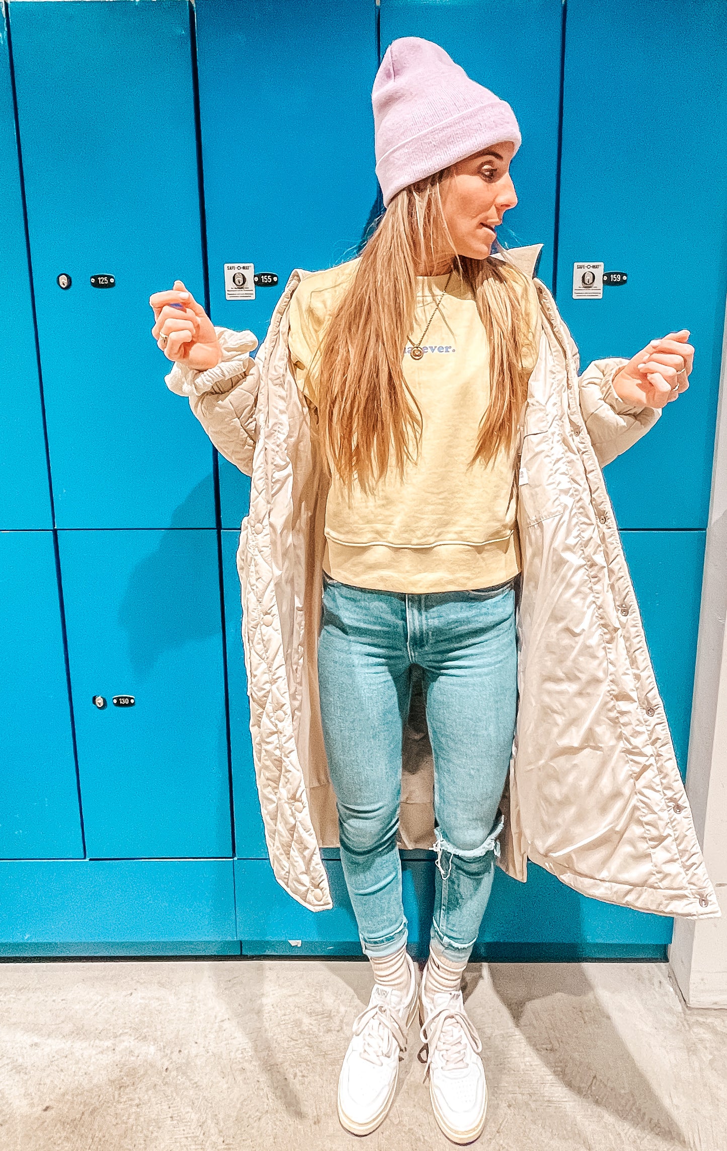 Damen Pullover "whatever." (blue Print)