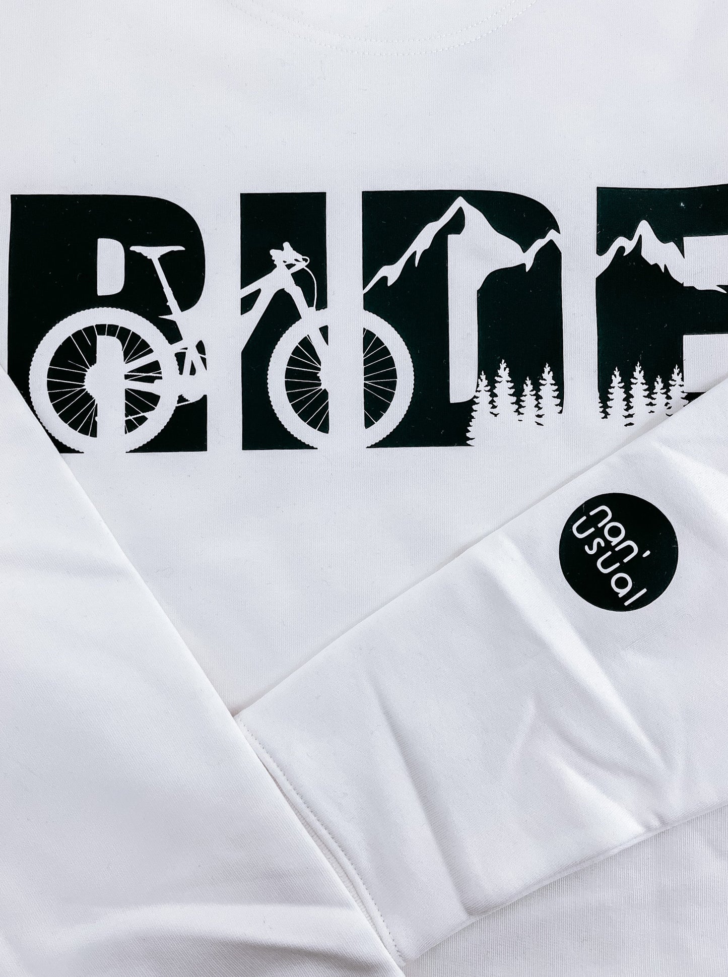 Unisex Pullover "RIDE" (schwarzer Print)