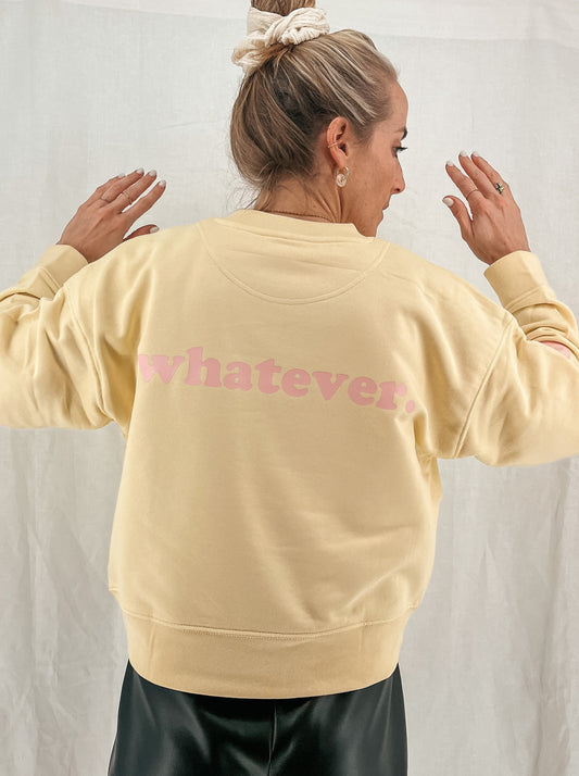 Damen Pullover "whatever." (rosa Print)