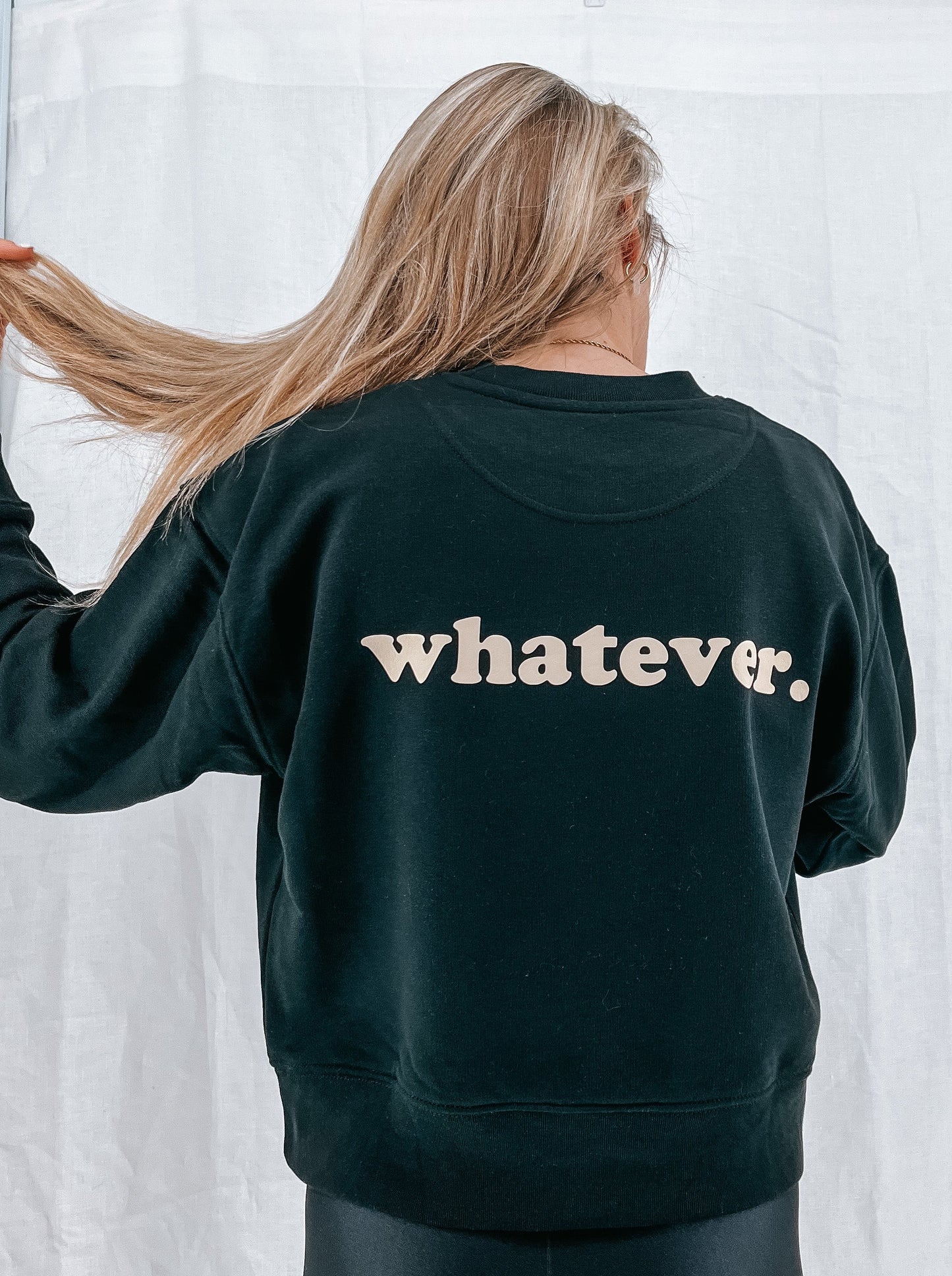 Damen Pullover "whatever." (beiger Print)