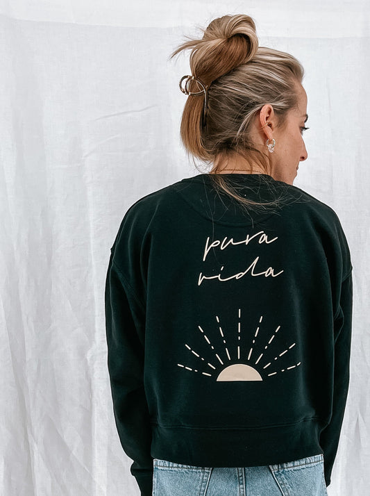 Damen Pullover "pura vida" (beiger Print)