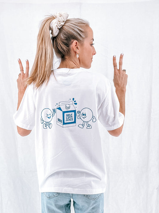 Unisex Relaxed T-Shirt “self love juice” (Print ist Blau)