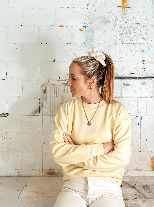 Damen Pullover "self love juice" (rosa Print)