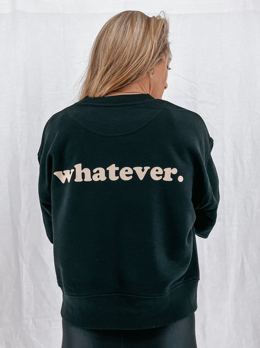 Damen Pullover "whatever." (beiger Print)