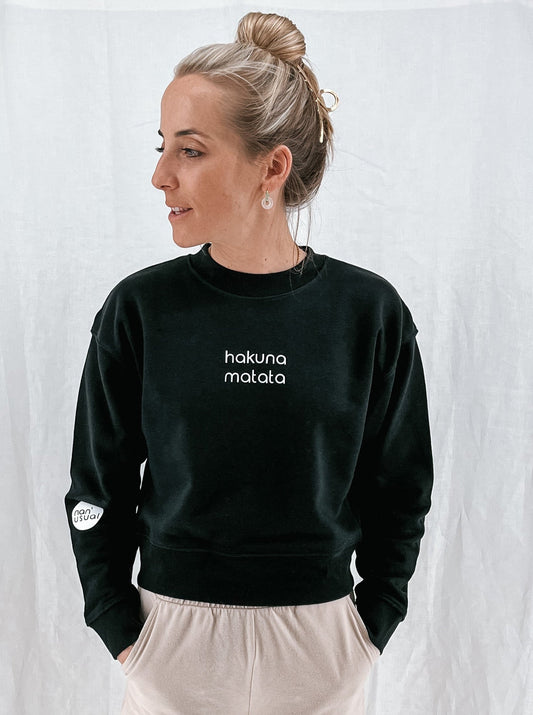 Damen Pullover "hakuna matata" (weisser Print)