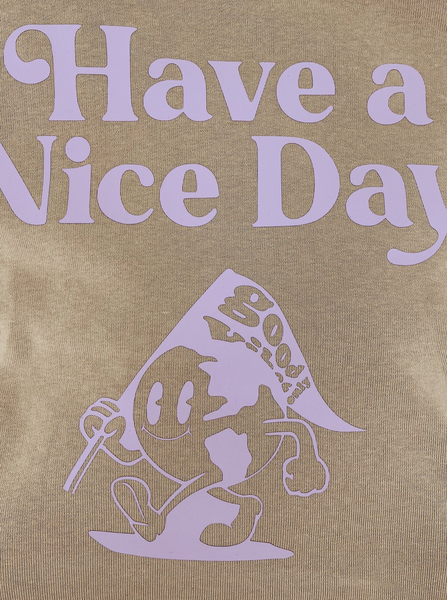 Unisex oversize Hoodie "Have a Nice Day" (Lila Print)