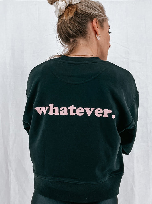 Damen Pullover "whatever." (rosa Print)