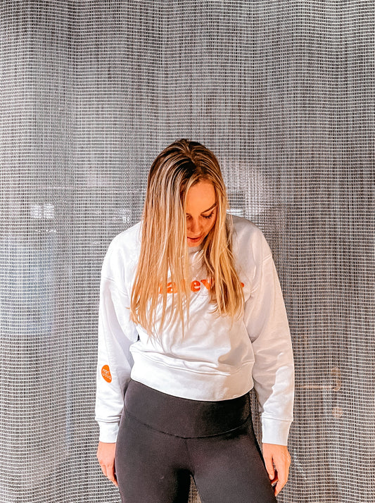 Damen Pullover "whatever" (oranger Print)