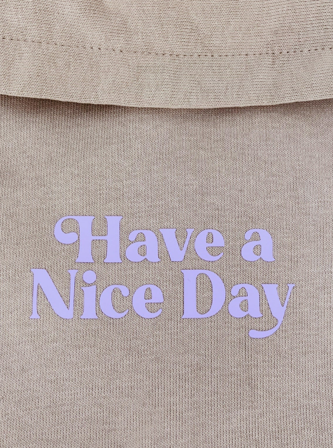 Unisex oversize Hoodie "Have a Nice Day" (Lila Print)