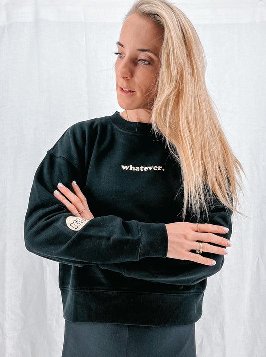 Damen Pullover "whatever." (beiger Print)