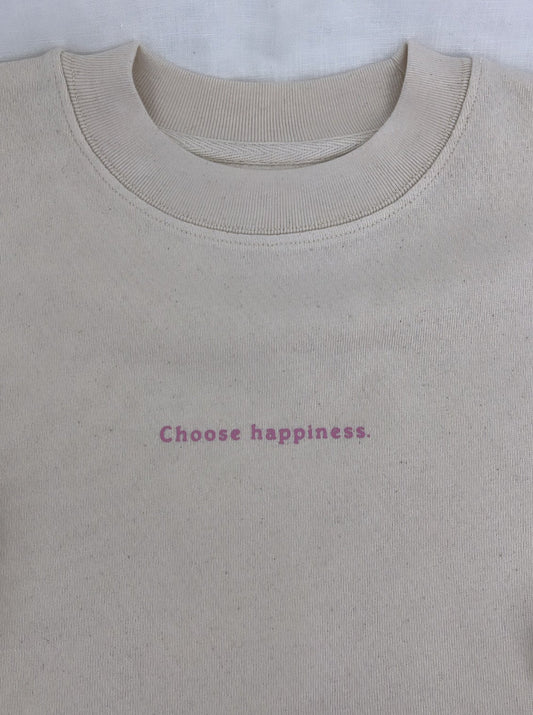 Damen Pullover "choose happiness" (rosa Print)