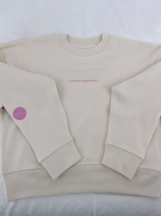 Damen Pullover "choose happiness" (rosa Print)