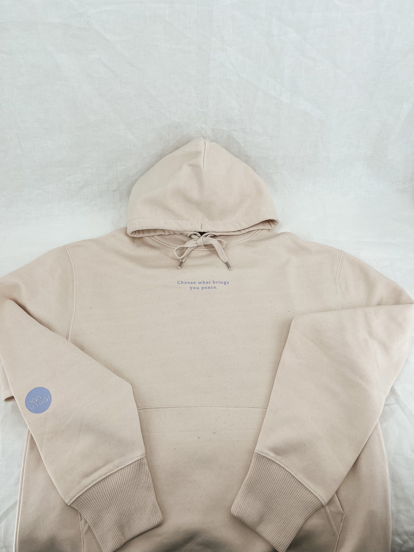 Unisex relaxed Hoodie "choose what brings you peace." he