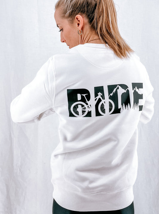 Unisex Pullover "RIDE" (schwarzer Print)