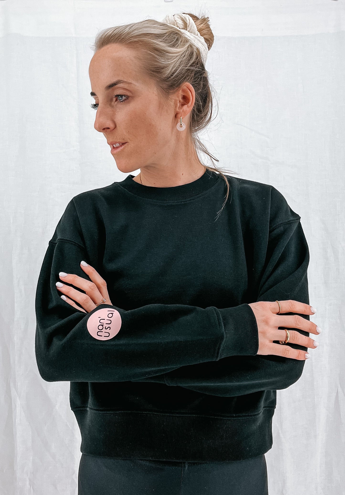 Damen Pullover "whatever." (rosa Print)