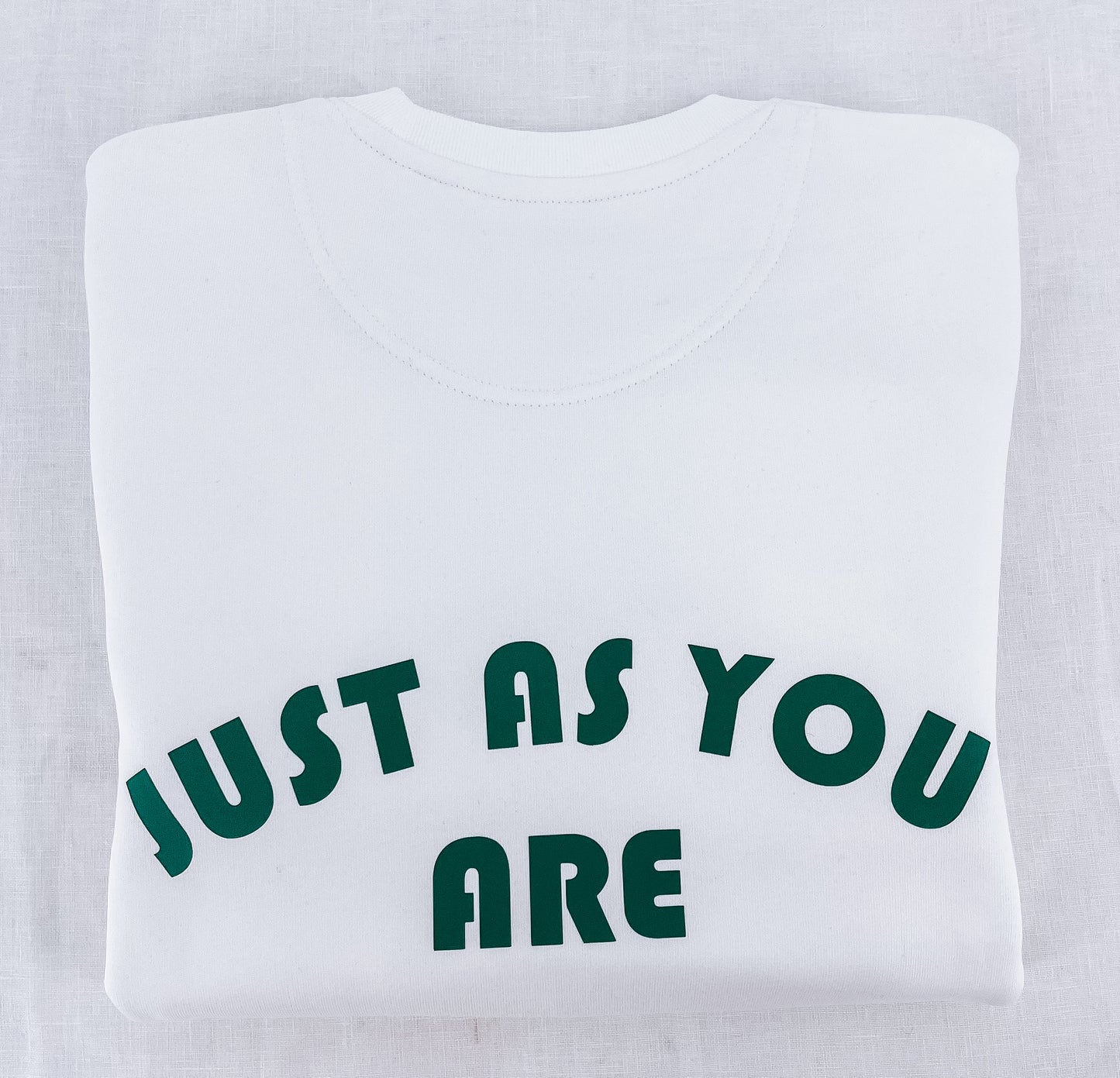 Unisex Pullover "just as you are" (grüner Print)