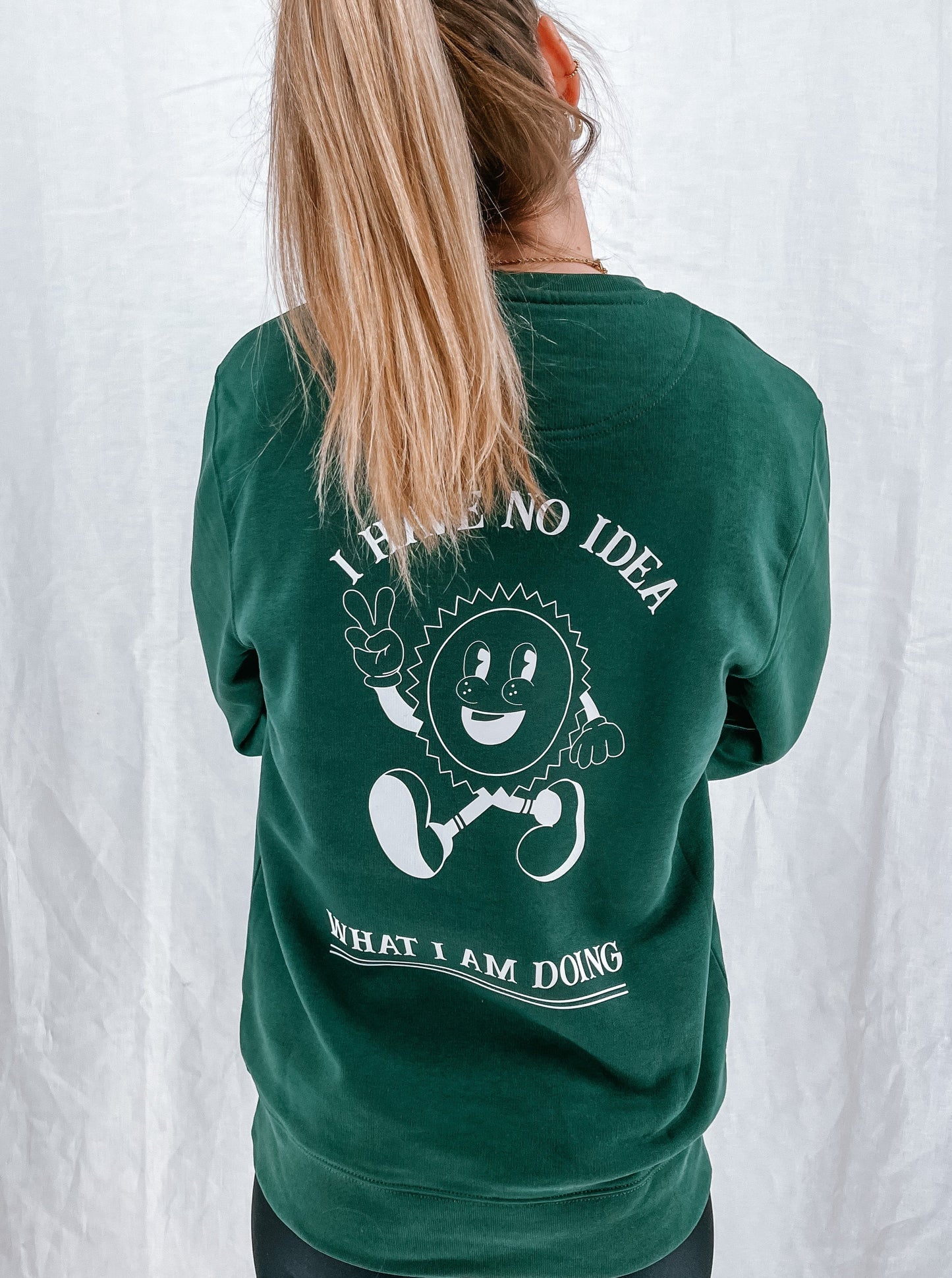Unisex Pullover "I have no Idea" (weisser Print)