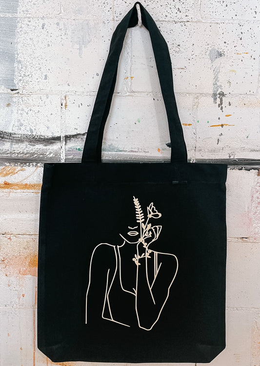 basic Stofftasche “flower woman“