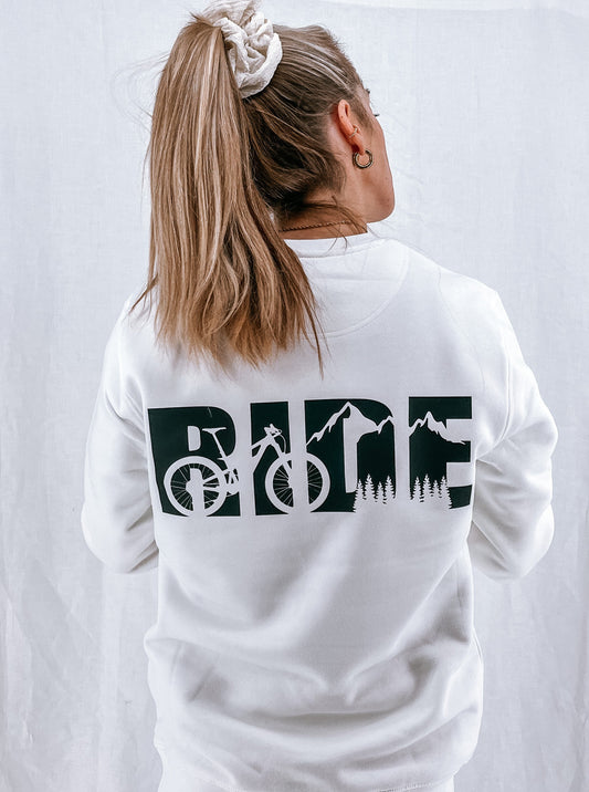 Unisex Pullover "RIDE" (schwarzer Print)
